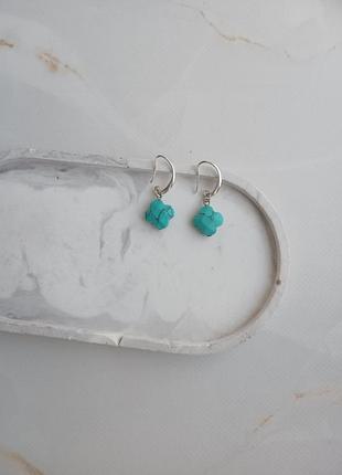 Серьги бирюзовые