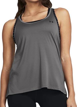 Жіноча спортивна майка under armour knockout tank сірого кольору