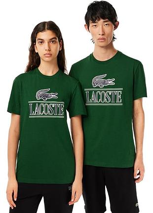 Брендова футболка унісекс з великим лого lacoste
