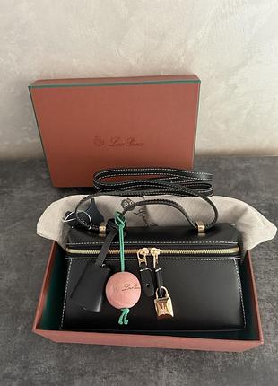 Loro piana extra pocket 20 in smooth leather dark brown 20x11