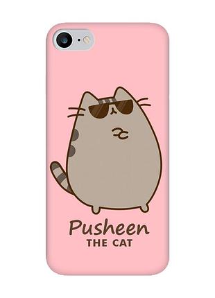 Матовый розовый чехол на iphone 7 / 8 пушин кот (принт 424)