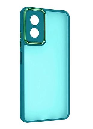 Чехол fiji lens для oppo a38 (cph2579) бампер матовый с защитой блока камер dark green