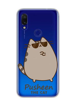 Прозорий чохол на xiaomi redmi 7 пушин кіт (принт 424)