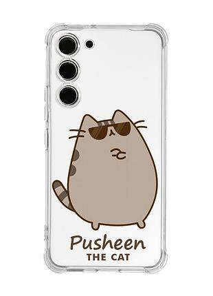 Чехол с утолщёнными углами на samsung galaxy s23 пушин кот (принт 424)