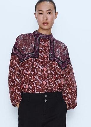Женская легкая блузка свободного кроя zara