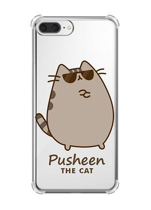 Чохол з потовщеними кутами на iphone 7 plus/ 8 plus пушин кіт (принт 424)
