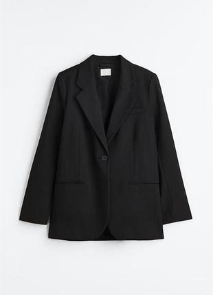 Базовий чорний однобортний жіночий піджак прямого фасону h&m xs