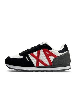 Кросівки armani exchange black white red