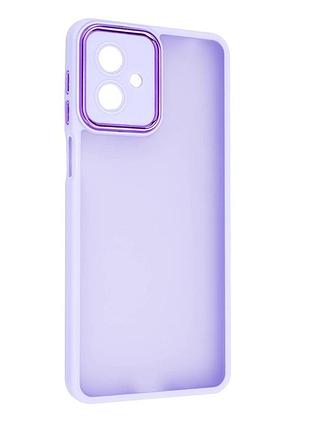Чехол fiji lens для motorola g14 бампер матовый с защитой блока камер violet