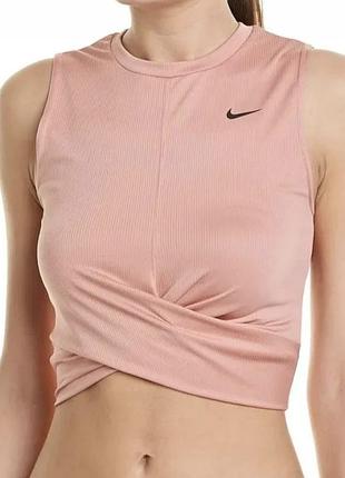 Жіночий кроп-топ nike dry tank twist рожевого кольору
