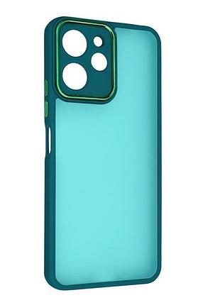 Чохол fiji lens для xiaomi poco x5 pro 5g бампер матовий з захистом блока камер dark green