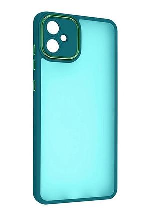 Чохол fiji lens для samsung galaxy a05 (a055) бампер матовий з захистом блока камер dark green
