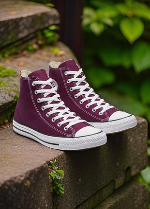 Бордовые кеды converse all star