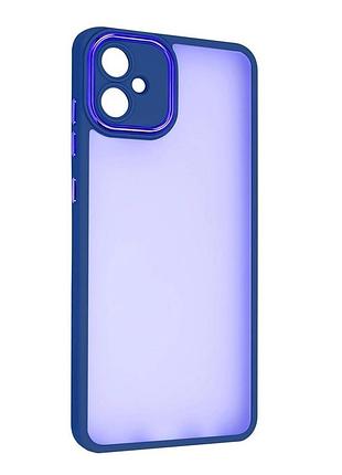 Чехол fiji lens для samsung galaxy a05 (a055) бампер матовый с защитой блока камер blue