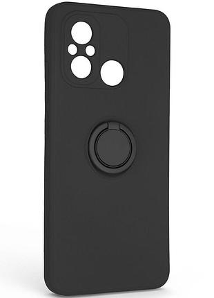Чехол fiji holder ring для xiaomi redmi 12c бампер с кольцом подставкой black