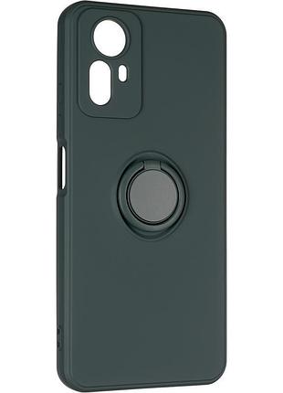 Чехол fiji holder ring для xiaomi redmi note 12s бампер с кольцом подставкой dark green
