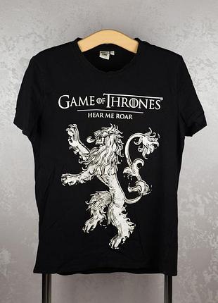 Футболка hbo game of thrones hear me roar (игра престолов) хлопковая черная принт оригинал размер l