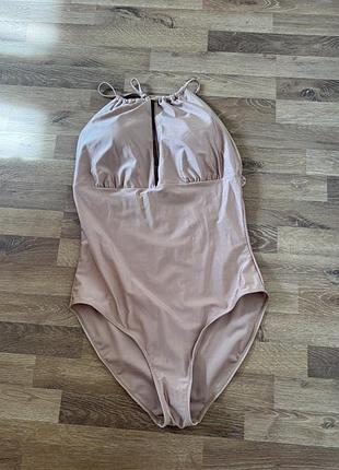 Суцільний купальник primark plus size нюдового кольору