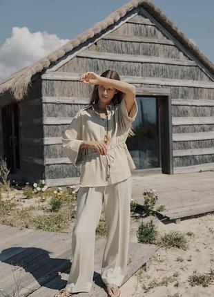 Льняные брюки zara