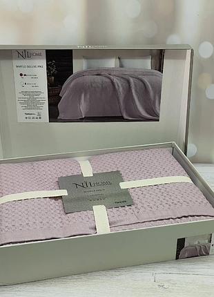 Покрывало вафельное nillhome deluxe 200×220 см, 100% хлопок, плотное, евро