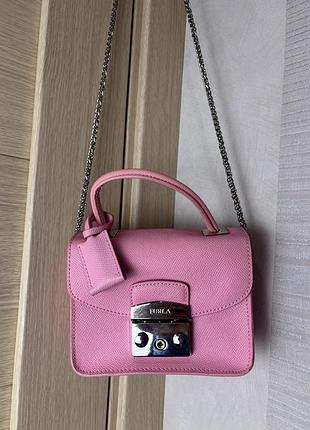 Furla рожева шкіряна сумка