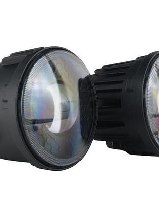 Led противотуманные фары для nissan qashqai / x-trail / juke / note (нисан), светодиодные птф с 3 линзами, 60w, 8000lm, 5500к