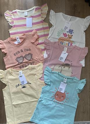 Футболки h&m для дівчинки 3-4 роки