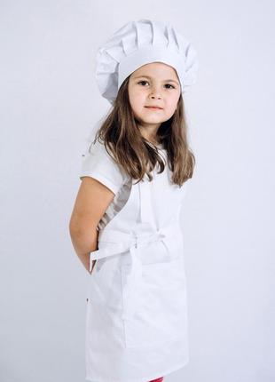 Фартух + ковпак дитячий latte kids 5-7років білий