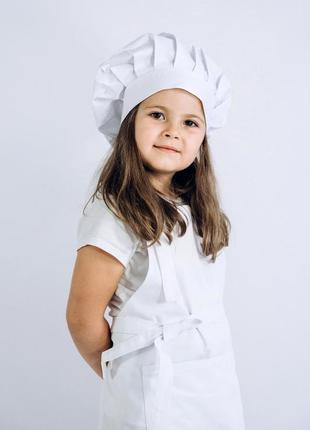Фартух + ковпак дитячий latte kids 5-7років білий