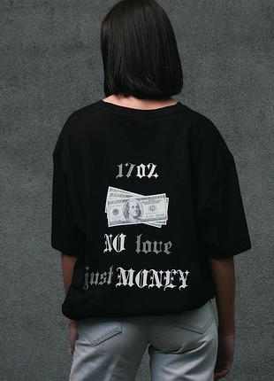 Жіноча оверсайз футболка з принтом without dollar black