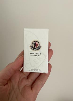 Парфумований набір moncler (парфумована вода жіноча pour femme, 2 мл + парфумована вода чоловіча pour homme, 2 мл)