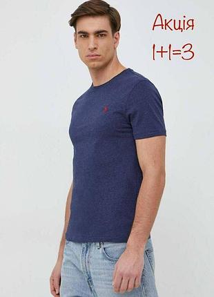Футболка polo ralph lauren custom slim fit синего цвета