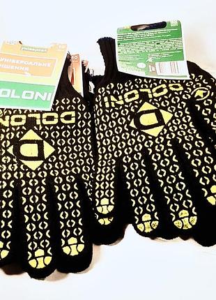 Рабочие перчатки doloni 667 с точкой пвх черные