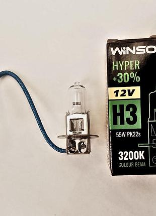 Галогенна лампа winso h3 12v 55w pk22s hyper +30% (712300)
