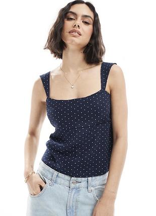 Синій лляний топ hollister