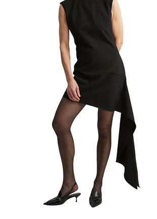 Чорна асиметрична сукня-костюм na-kd trail detail asymmetric suit dress.