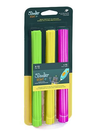 Набор стержней для 3d ручки 3doodler start – микс (75 шт: зеленый, желтый, розовый)