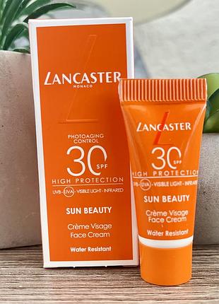 Lancaster sun beauty spf30 солнцезахисний крем для обличчя, 5мл🧡