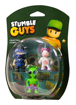 Набор коллекц. фигурок stumble guys - ниндзя кай, спринклс, прибулцок (3 фигурки, 6 cm)