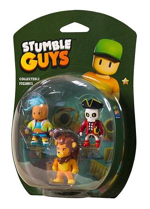 Набор коллекц. фигурок stumble guys - велоцит, леонидас, капитан погарт (3 фигурки, 6 cm)