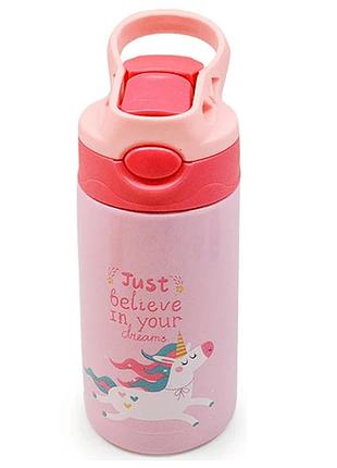 Термос-поилка детская stenson mt-3453pk 400мл pink