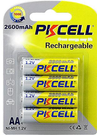 Аккумулятор aa pkcell aa2600-4b 2600mah 1.2v ni-mh rtu rechargeable battery 4 шт