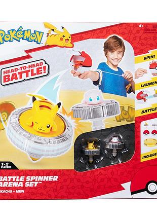 Игровой набор pokemon - подвойной батл пикачу и мью (2 спиннера, 2 покебола, арена)