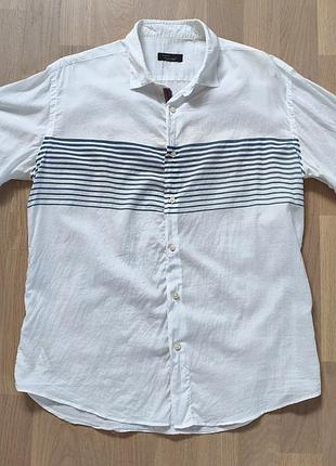 Мужская рубашка с коротким рукавом zara men, р.l