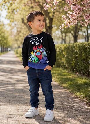 Стильный весенний набор для мальчика на 4-5 лет реглан и джинсы джоггеры