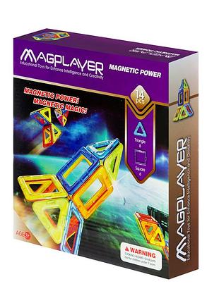 Магнитный конструктор magplayer mpb-14 набор из 14 деталей
