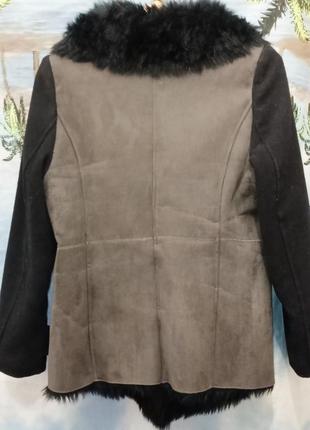 Фирменная дубленка-пальто густой мех 48-50р очень стильная4 фото