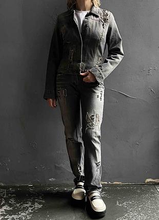 Костюм джинсовий max mara. sportmax code. xs/s розмір. джинси середньо-низької посадки.