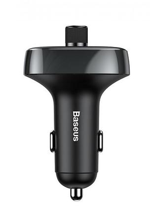 Fm-трансмітер автомобільний baseus t-typed fm s-09 2хusb bluetooth microsd чорний