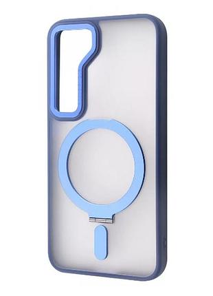 Чехол-накладка wave premium attraction для samsung galaxy s23 с магнитным кольцом, синий